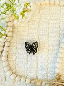 3D Leopard Bow Straw Topper