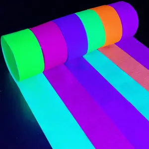 600 feet Glow Crepe Paper Streamers UV Glow Party Neon Streamer Decorations Glow in The Dark Black Light Reactive Fluorescent Neon Paper