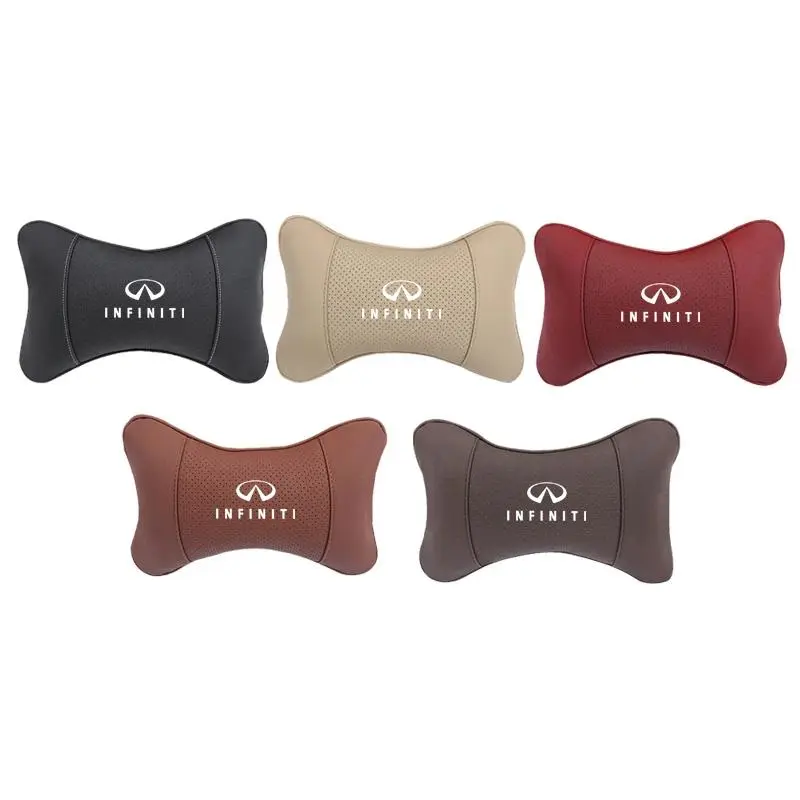 1Pcs Automotive Car Seat Headrest Neck Rest Cushion with Auto Logo, Durable Cotton-Leather (28 * 18 Cm) Car Accessory for Infiniti Q50 Q30 QX50 QX60 FX35 QX30 QX80 Q60 G37 FX30 M37 ESQ JX35 QX70 FX50