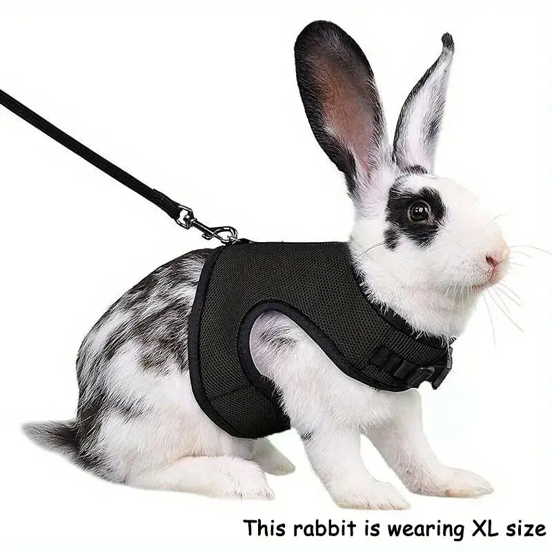 Cat Harness Rabbit Harness with Elastic Leash, Adjustable Vest-style Harness, Soft Elastic Pet Vest for Rabbits & Small Animals, Pet Supplies