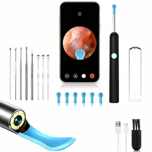 HD Wireless Smart Ear Spoon WiFi Visual Endoscope Portable Design For Ear Wax Removal Visual Ear Pick, 1080P HD Camera, IP67 Washable Lens, Photo Recording, For Whole Family And Pets