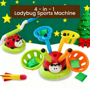 4-In-1 Kids Outdoor Sports Toy Set, Includes Hula Hoop, Jump Rope, Rocket Launcher, Sandbag, Remote Control, Ages 3+, Home & Outdoors