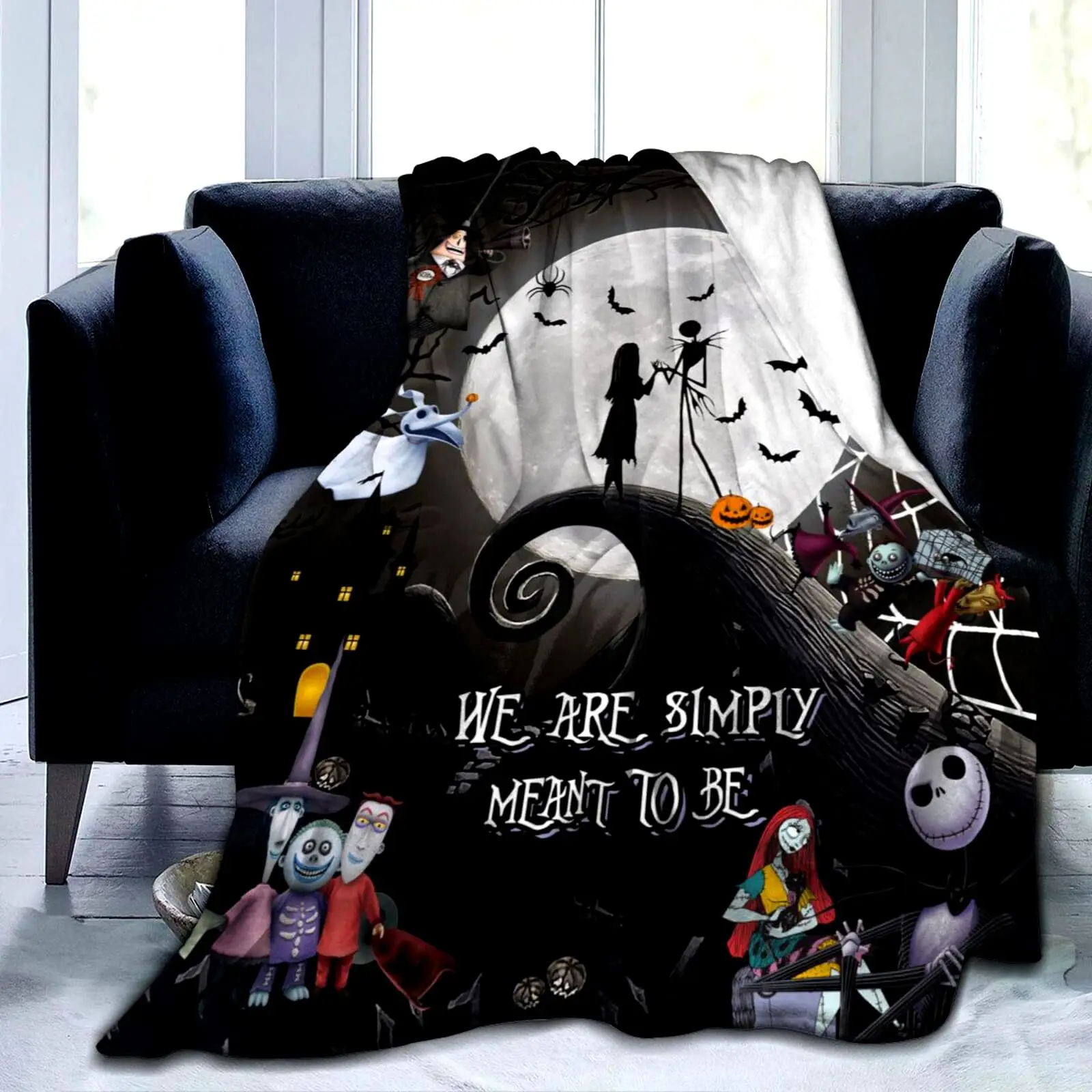 Nightmare Before Christmas Ultra Soft Jack Christmas Throw Blanket Warm Bed Flannel Blankets for Camping Sofa Bedroom Living Room Decor Gifts