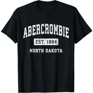 Abercrombie North Dakota ND Vintage Athletic Sports Design T-Shirt