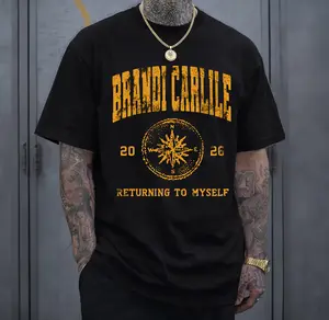 Brandi Carlile The Human Tour Graphic T-Shirt Vintage Folk Rock Concert Tee, The Human Tour Artwork Singer Songwriter Music Shirt, Premium Cotton Unisex Streetwear Graphic Tee For Brandi Carlile Fans