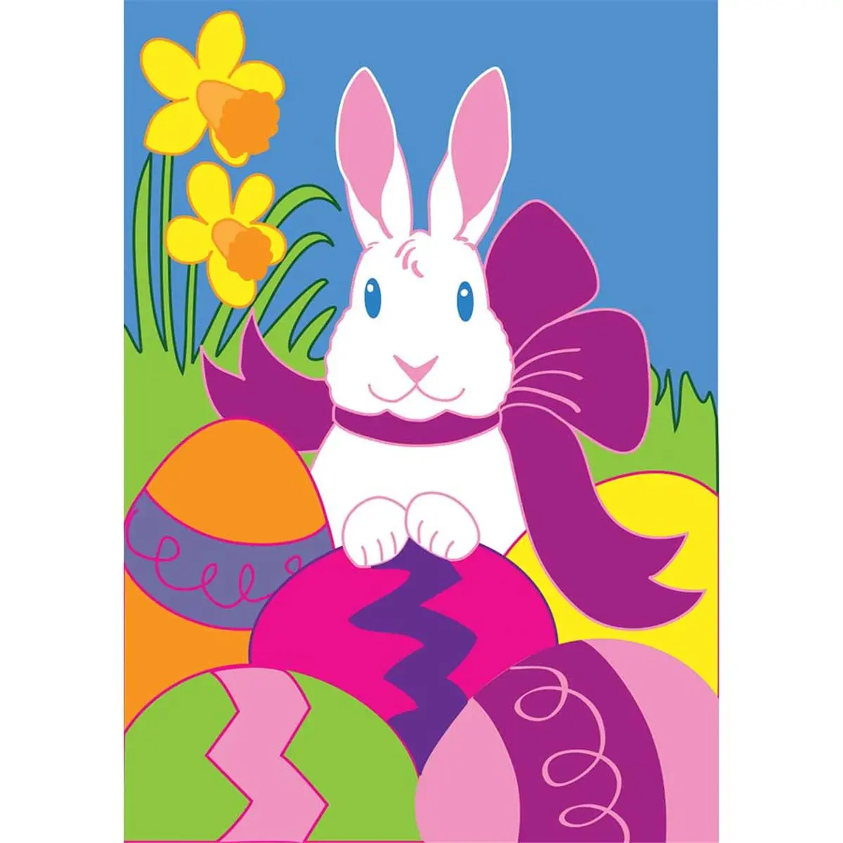 Appliqued Rectangular Magnolia Garden Flag - 13x18 in Heavier Double-Sided Nylon Outdoor Decorative Flag, Easter Bunny Themed Garden Decor for Porch Decor