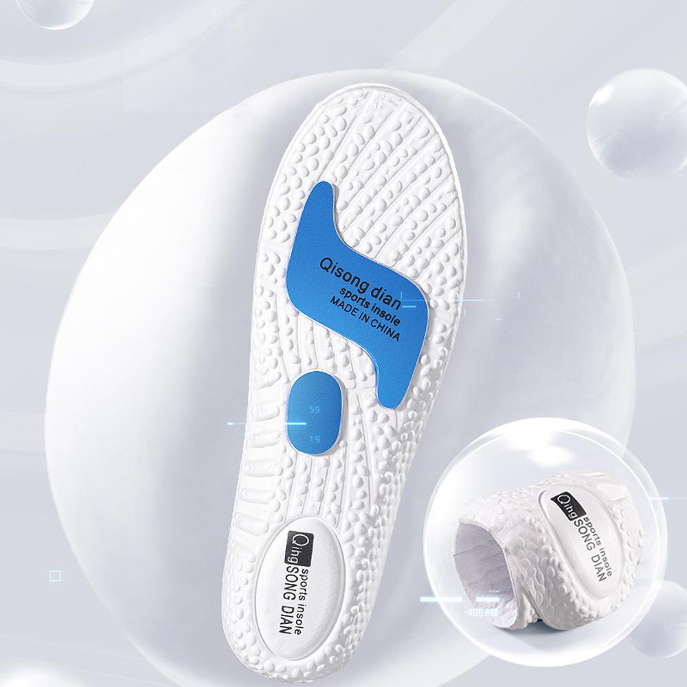 2Prs Per Pack Air Cushion Sport Insoles with High-Elastic TPE Heel Cushion, Shock-Absorbing & Sweat-Wicking Design, Provides All-Day Comfort & Relief for Heel Discomfort, Ideal for Running, Walking, Hiking & Daily Wear