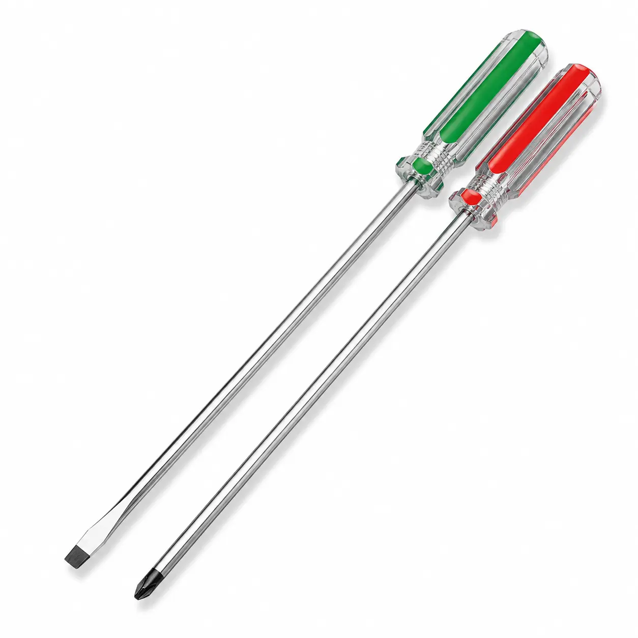 2-piece long-handled screwdriver set, 6mm x 13 inches, handle size: 24x90c
