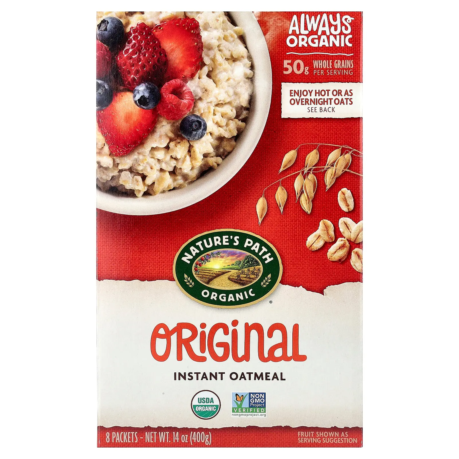 Nature's Path Organic Instant Oatmeal, Original, 8 Packets, 14 oz (400 g) Nature's Path Organic Instant Oatmeal, Original, 8 Packets, 14 oz (400 g)