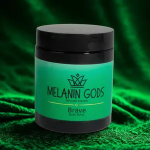 Melanin Gods Brave Men's Body Butter 8oz Natural Skin Care for Smooth Skin Enhancing Moisture Hydration with Natural Ingredients