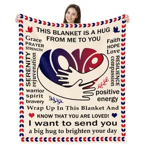 Inspirational Gifts Blanket 60x50, Sympathy Gift, Healing Blanket Warm Hugs Soft Fleece Throw Blanket