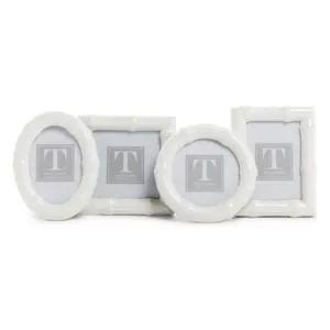 High Gloss Faux Bamboo Photo Frame Set of 4