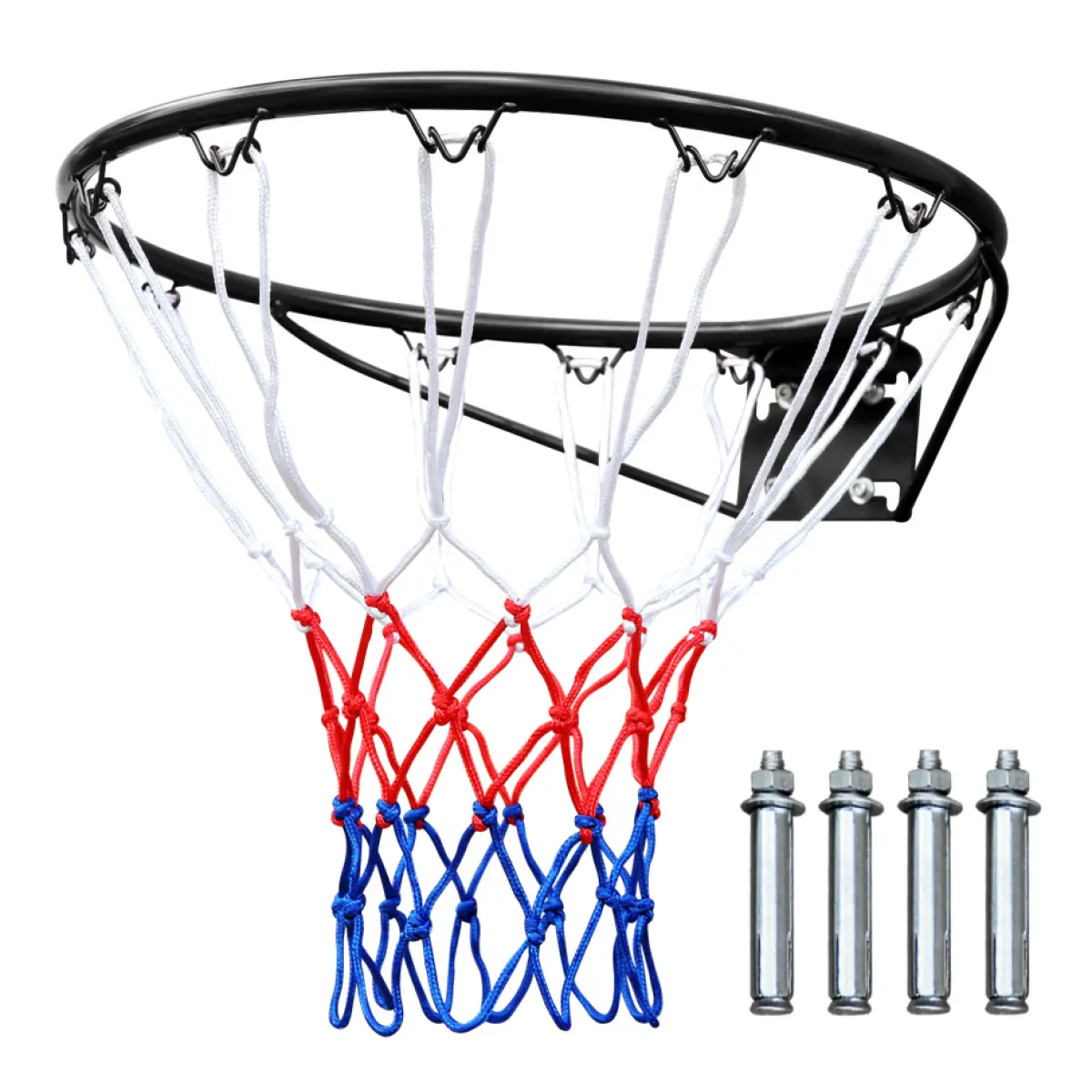 18-in Wall & Door Mounted Basketball Hoop Set, Stainless Steel & Powder Coated Steel Durable Frame, All-Weather Net, Easy Installation, Indoor & Outdoor Standard Goal for Children Home Training Practice