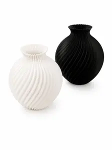 Modern Spiral Vase – Contemporary Home Decor Accent (Black or White)