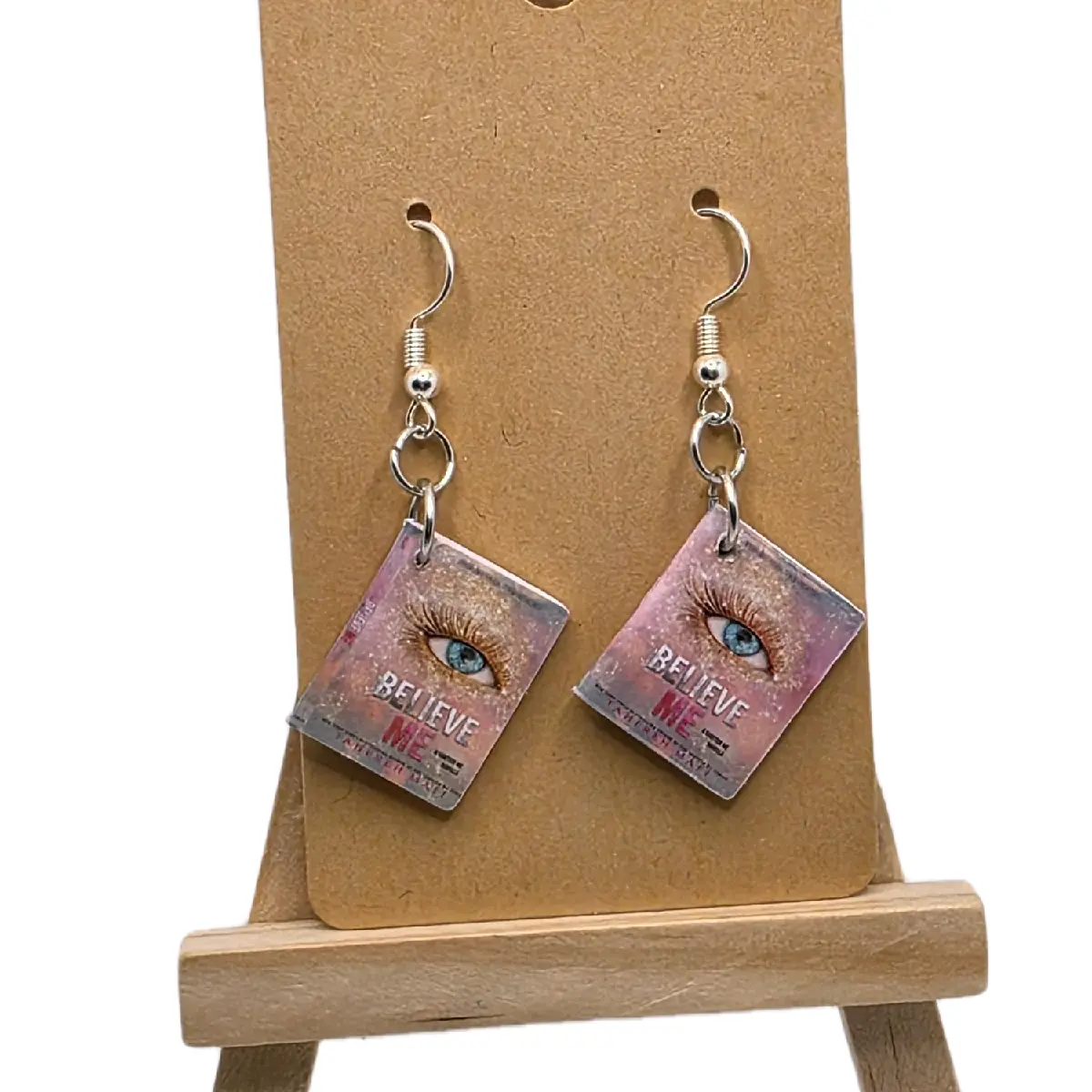 Handmade Craftsmanship Miniature Book Hook Earrings - Assorted, Dangling Design, Soft Foam Paper & Cardboard Material, Daily Wear, Note: Choking Hazard Is a Small Ball, Drop Earrings