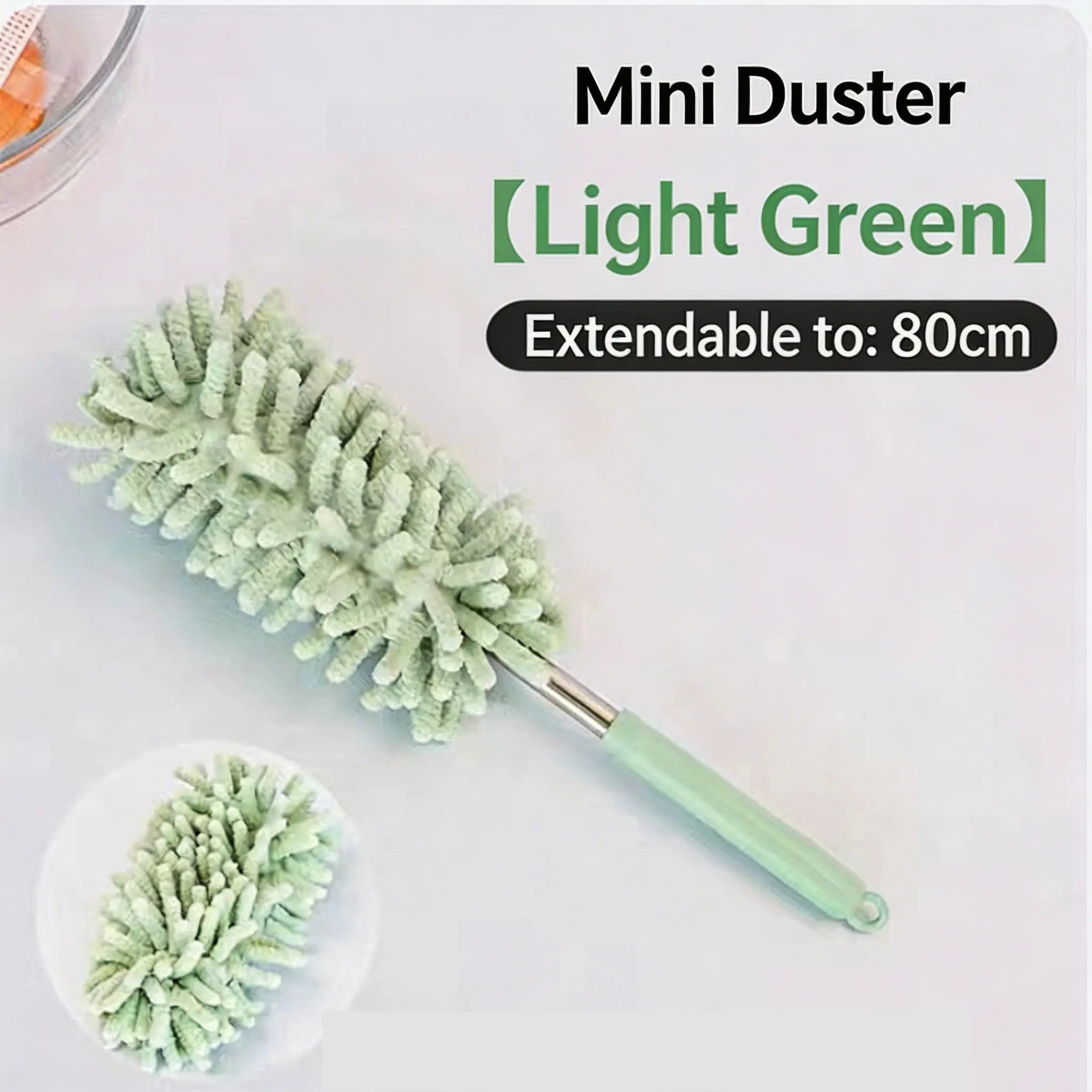 Lightweight Microfiber Car Duster - Extendable Pole, Bendable Head, Scratch-Free Cleaner for Auto Detailing and Household Cleaning Accessory