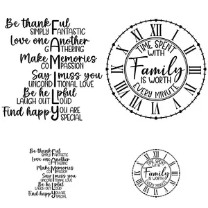 Creative English Letter Family Day Theme Colorful Heat Transfer Stickers, Fashion DTF Film Iron-On Patterns, Washable Fabric Patches