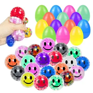 24PCS Easter Eggs with Colorful Stress Balls – Squishy Fidget Toys, Basket Stuffers, Party Favors & Fun Easter Gift
