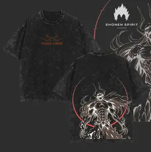 "Vasto Lorde" Ichigo Kurosaki - Bleach Anime Double Printed Vintage Washed Unisex Oversize Anime Manga Washed Heavyweight Cotton T-shirt, gifts For Anime Fan, Anime Lover