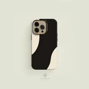 Abstract Patterned Black and Cream Tough iPhone Case  iPhone 11-17