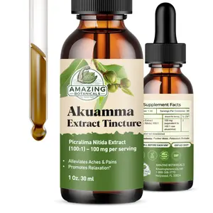 Amazing Botanicals Akuamma 100X Extract Tincture - GMP-Compliant, High-Potency, Lab-Tested Herbal Wellness Blend Liquid Supplement, 300000mg Herb Equivalent Edible Dietary Supplement for Mood Balance