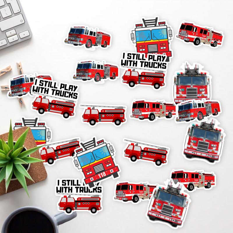 Stickers Pack 20 Pcs Fire Luggage Truck Bumper Aesthetic Car Vinyl Bottle Colorful Waterproof Water Skateboard Guitar Laptop Bike