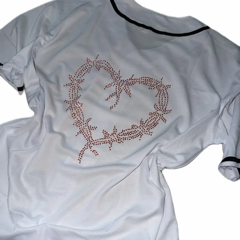 KG Orange Rhinestone Unisex Jersey Oversized