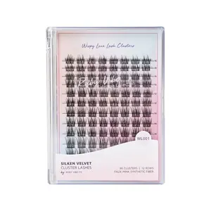 [RUBY VIBE CO] FeatherLite Lash Clusters WL001 – Wispy Luxe Lash Clusters, Faux-Mink Synthetic Fiber, Ultra-Fine Fibers, Vegan & Cruelty-Free, 96 Clusters, 12 Rows