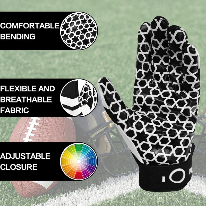 Football Receiver Gloves Men Adult Receiving Gloves Pro 2.0 Grip Gloves Breathable in Red Blue White Small Large Medium X-Large