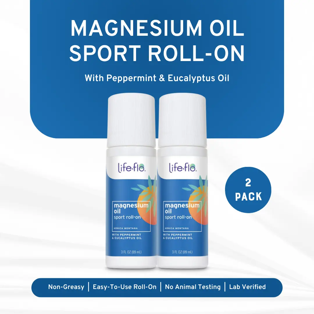 Life-flo Magnesium Oil Sport Roll-On 2-Pack — Daily Recovery Routine for Active Adults — 60-Day Supply