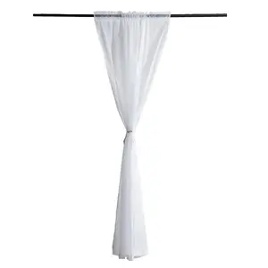 VEVOR Sheer Curtains, 84 inches Long, 2 Panels Set Sheer White Curtains, Each 52 Wx 84 L, Dual Rod Pocket Installation, 100 Polyester Window Drapes for Bedroom, Living Room, Balcony, Yard