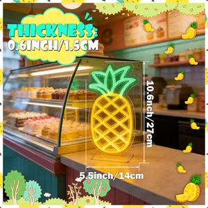 Fruit Pineapple Neon Sign For Fruit Shop, Bar Decor, Store Shop Decor USB Powered lighting