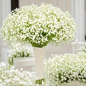 20 stems of white baby's breath, Artificial Flowers, suitable for DIY wedding decorations, banquet centerpieces, hotel arrangements, party decorations, and floral design, Decorative