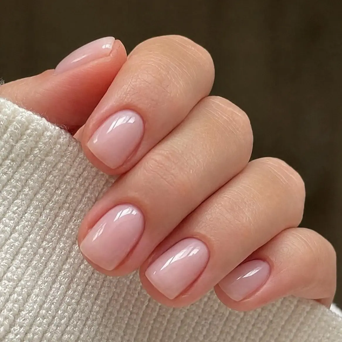 Soft Nude Press On Nails | Renee Studio | 24 Pcs | Glossy Natural Finish | Easy Apply, Comfortable & Durable | Everyday, Business & Elegant Nail Style | Minimalist Chic Vibes