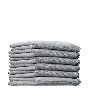 Gray Workhorse EZ All-Purpose Microfiber Towels -  Microfiber Satin Edge For A Sensitive Scratch-Free Touch - Convenient Size Perfect For Car, Home, Garage, and More - Ultra-Absorbent Microfiber Soaks Up Liquids Fast