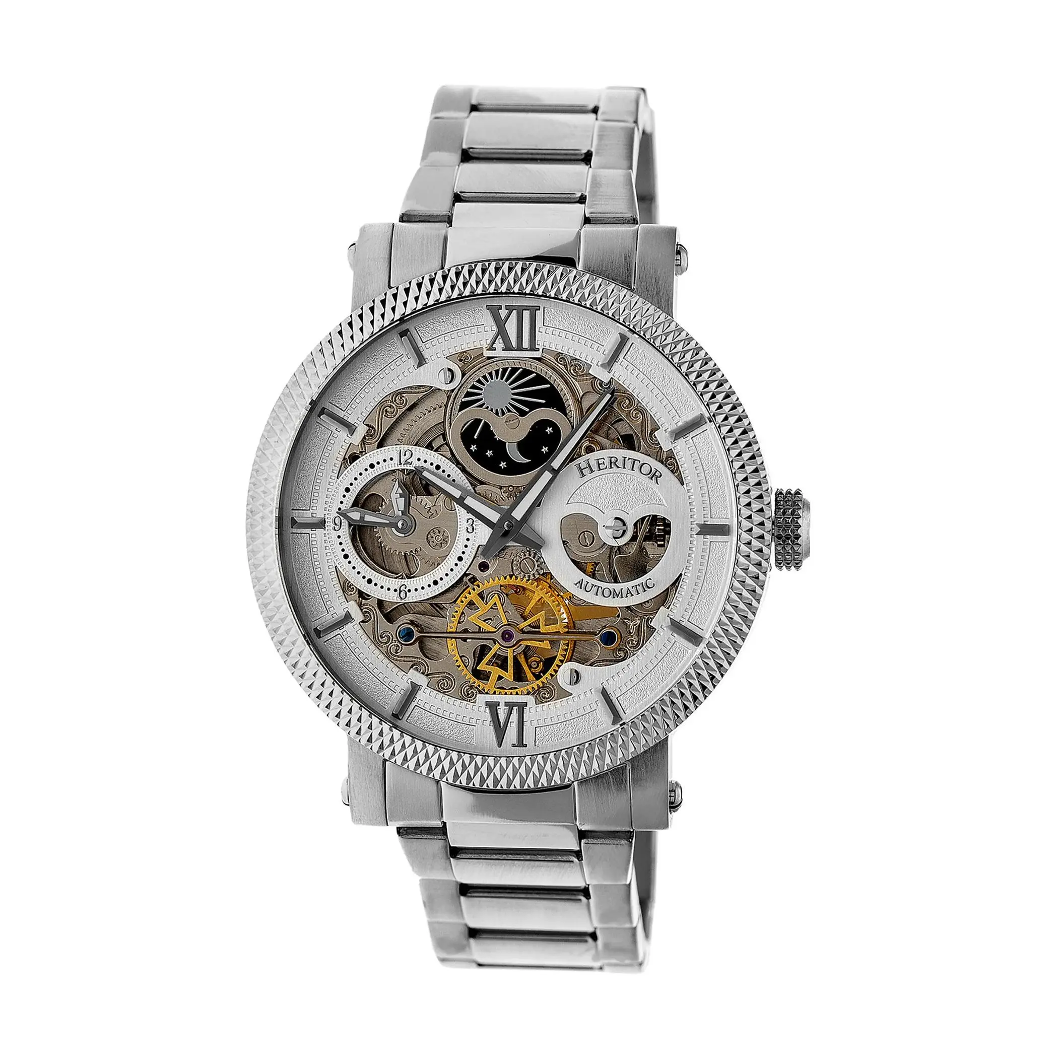 Heritor Men's A ries Stainless Automatic Skele ton Watch Heritor Men's A ries Stainless Automatic Skele ton Watch