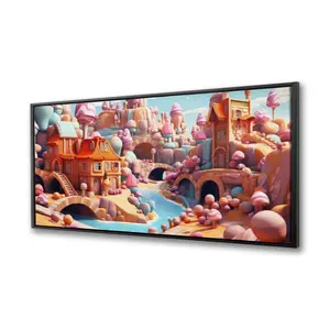 Pictorem C1FC2448496TLZ 24 x 48 in. Sweet Kingdom - White Framed Canvas Wall Art for Home Decor