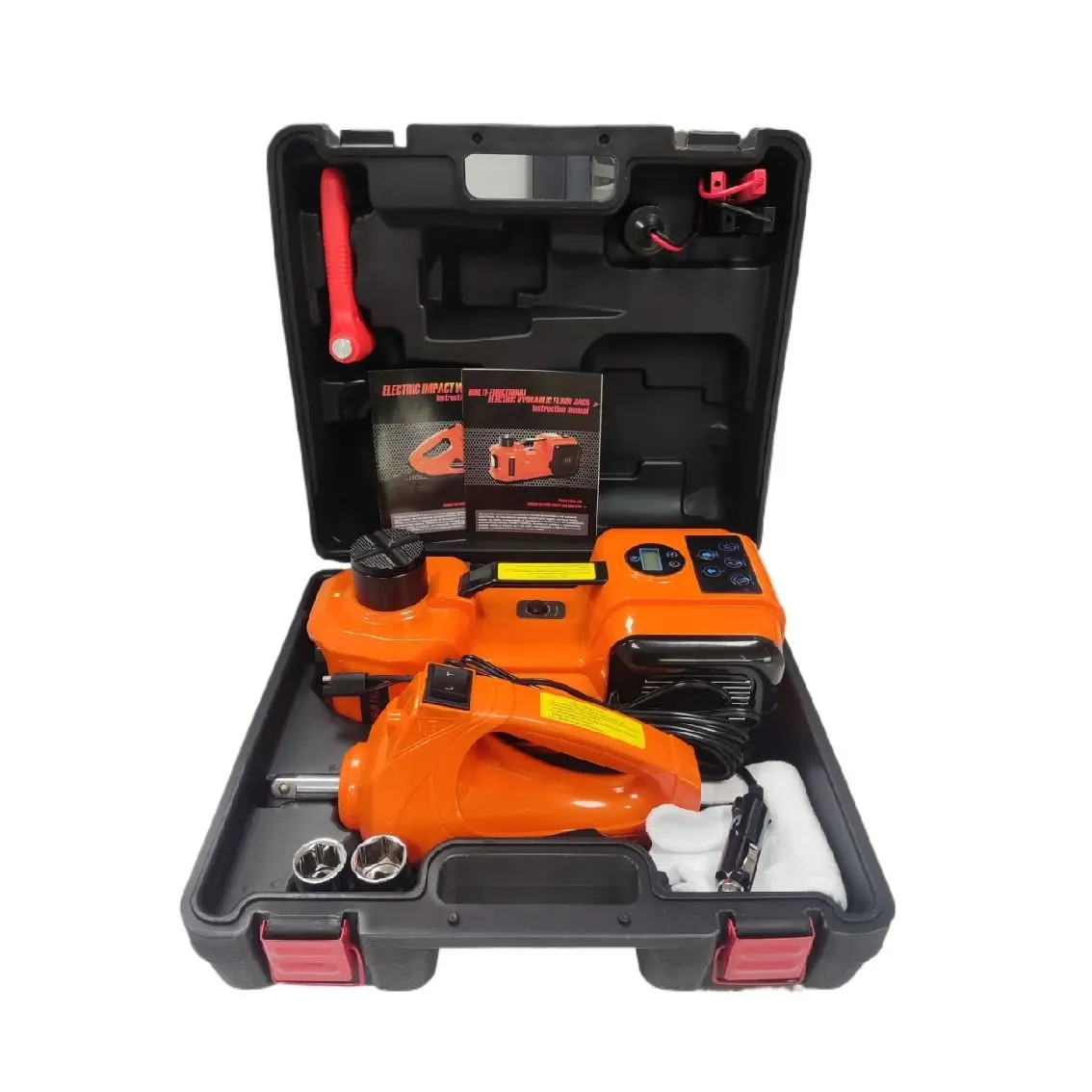 【fathersdaygift】 Electric Car Jack Set Max 5 Ton/11023 LBS Hydraulic Jack/Scissor Jack with Electric Impact WrenchBuilt-in Inflatable Pump and LED LightPortable Car Lift for SUV MPV Sedan Truck Change Tires Garage Repair