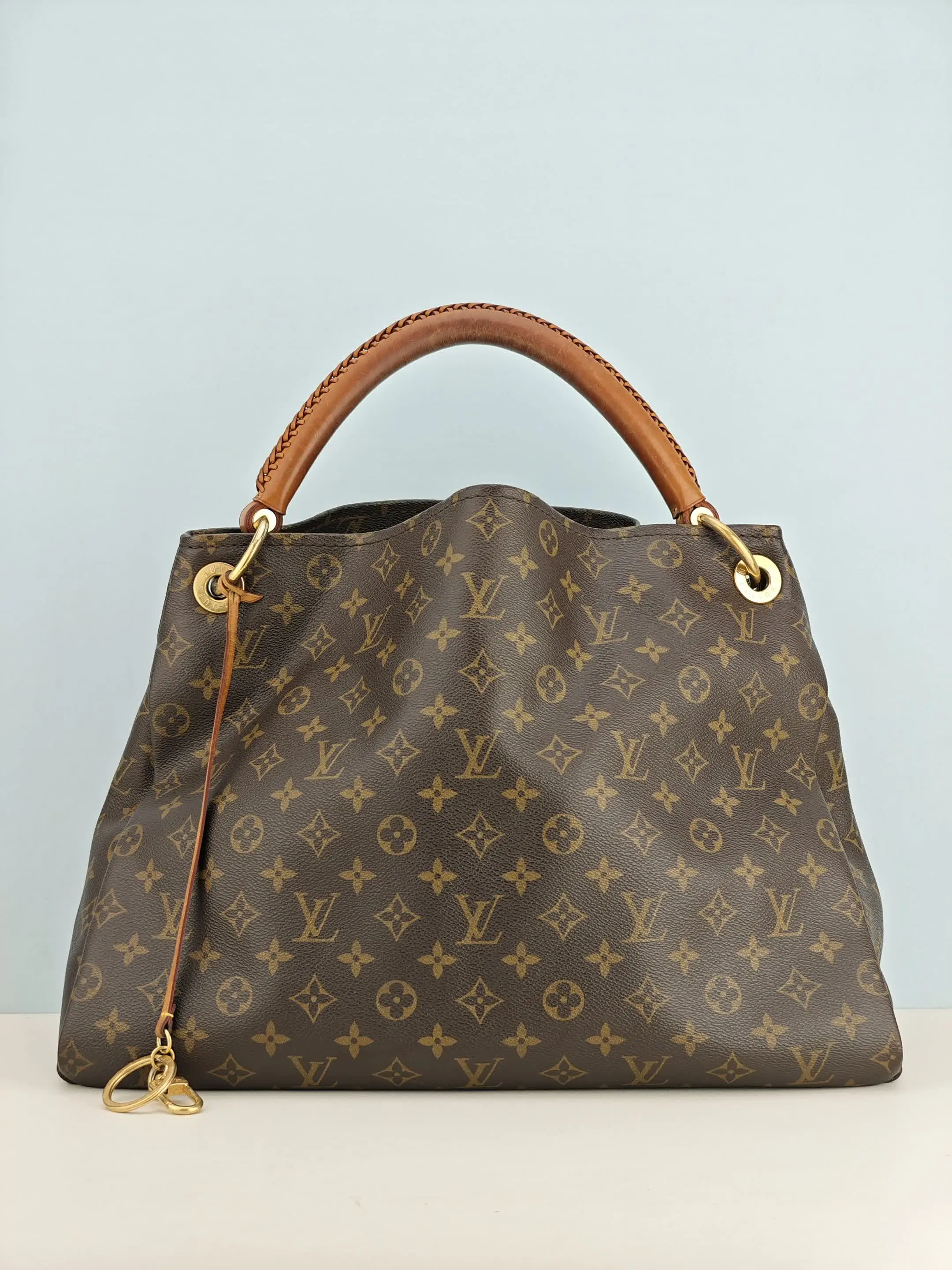 Pre-owned Monogram coated canvas Clutches & Wristlets Louis Vuitton Monogram Canvas Artsy Bag【SD1190】