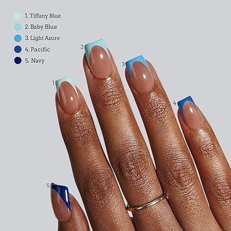 BTArtboxnails XCOATTIPS French Tip Press On Nails - Blue Short Square Fake Nail Tips, 160Pcs Soak Off Soft Gel Acrylic Nail Extension in 16 Sizes BTArtboxnails XCOATTIPS French Tip Press On Nails - Blue Short Square Fake Nail Tips, 160Pcs Soak Off Soft Gel Acrylic Nail Extension in 16 Sizes