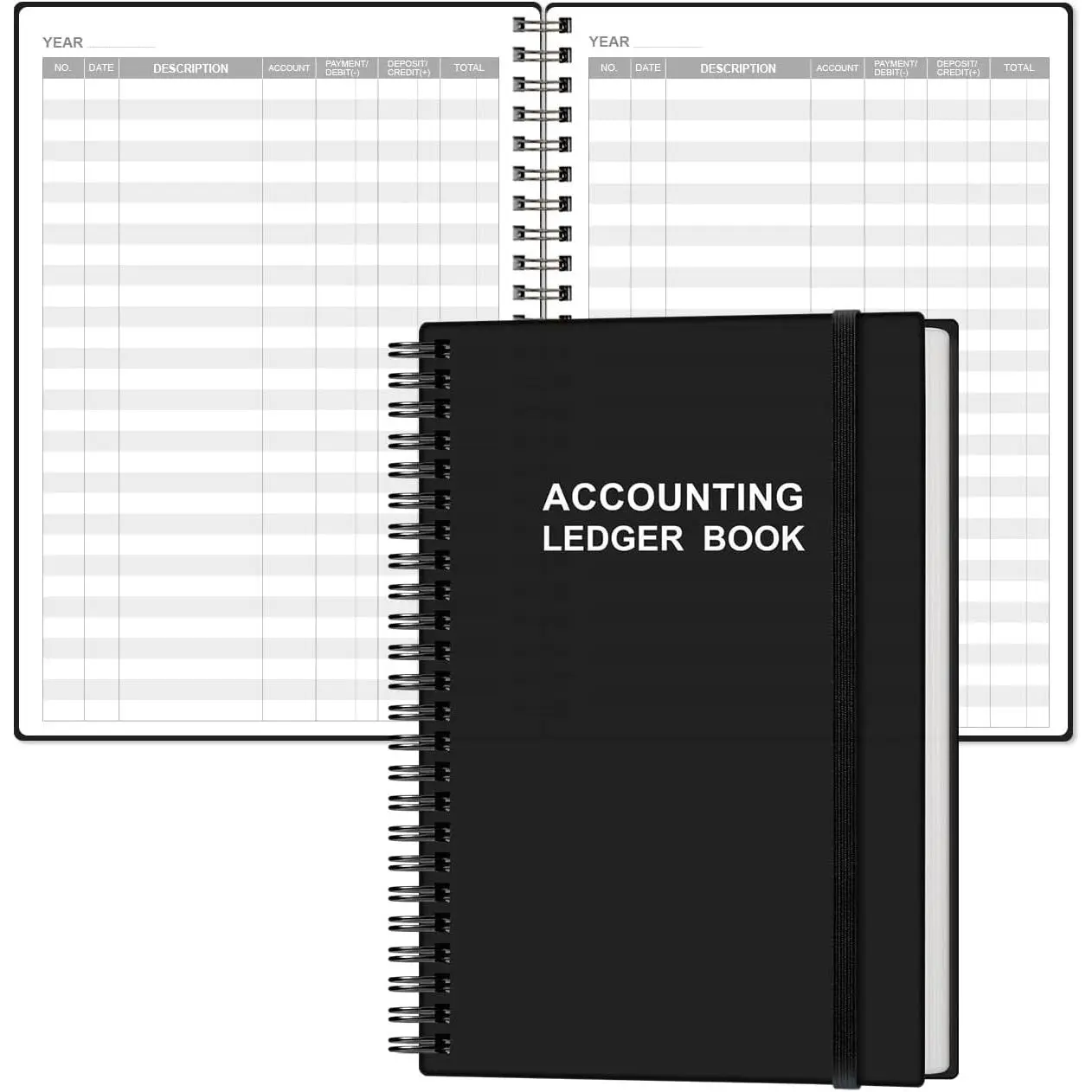 Accounting Ledger Book - A5 Ledger Book for Bookkeeping, Small Businesses & Personal Use, Expense  Notebook for  , Expenses, Deposits & , 5.8" x 8.4", Black
