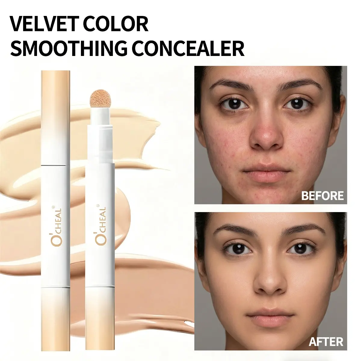 Portable Concealer Stick, Full Coverage Concealer Pen, Face Concealer, Long-Lasting Matte Finish, Essential for Daily Makeup, Perfectly Covers Scars and Blemishes