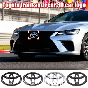 3D Abs Material Car Emblems and Badges, Hollow Front and Rear Logo Decorative Set for Toyota Models, Car Accessories