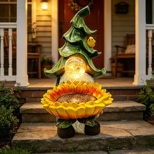 Solar Sunflower Nose Statue Lights, Courtyard, Garden, Lawn Decoration, Landscape Lights, Landscape Lighting, Resin Crafts.