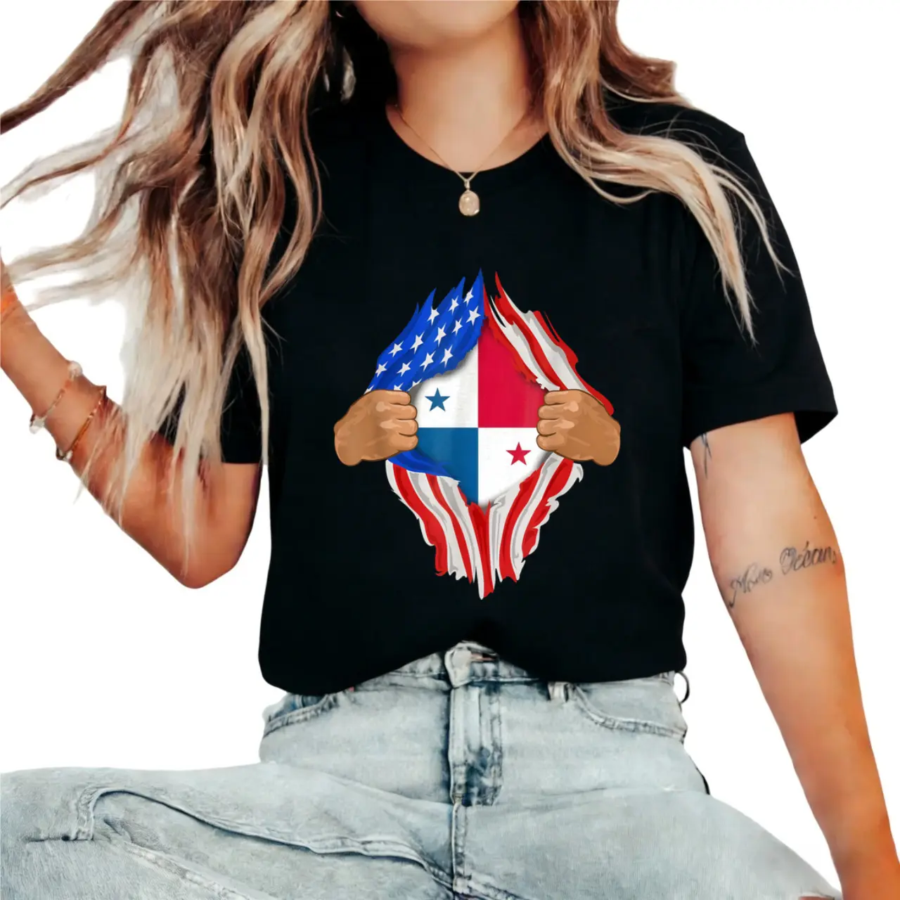 100% Cotton Panamanian Blood Inside Me | Panama Flag Gift T-Shirt Check Tees