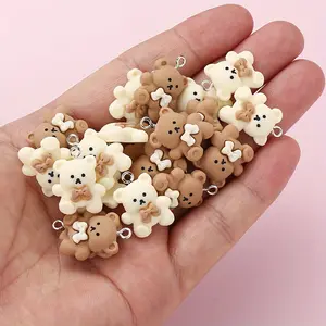 Cute Bow Bear Charms Set, Resin Pendants for DIY Jewelry Making, Earrings Bracelets Necklaces Keychains Bags Accessories, DIY with Charms