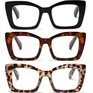 Reading glasses for Women - Oversized Stylish Style Readers with Blue Light Blocking and Spring Hinge