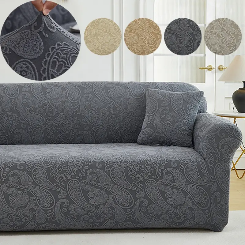 Waterproof Leaf Jacquard Sofa Cover Set with Pillow Case Sofa Couch Covers Pet Scratch Resistant Durable and Stylish Living Room Decor