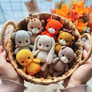 Cute Crochet Animal, Handmade Amigurumi Plush Bag Charms, Tiny Animal Gifts, Friend Gift, Christmas Gift Toys Collection ENG PDF
