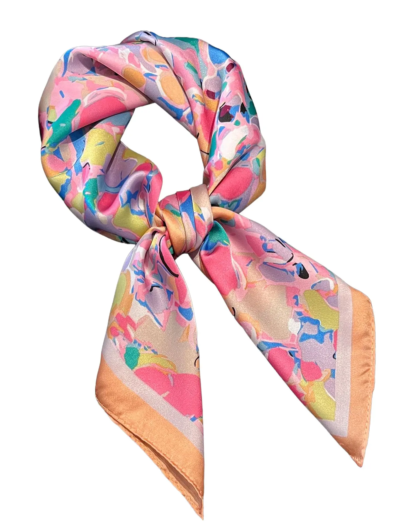 Women's Colorblock Print Summer Scarf, Boho Style Kerchief for Women & Girls, Fashion Accessories for Daily Wear, Trendy All-match & Exquisite Scarf for Birthday Gift, Tie
